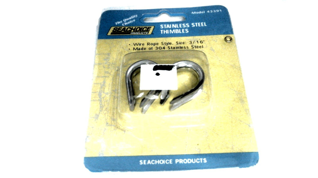 Seachoice 43391 Pair of Stainless Steel Thimbles for 3/16