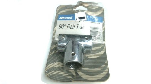 Attwood 114383 90 Degree Rail Tee Chrome on Zamak - 7/8