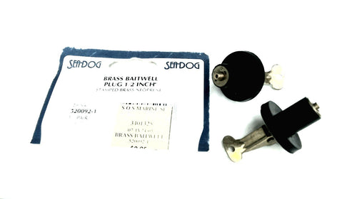 Sea-Dog 520092-1 Pair of Brass Baitwell Plugs 1/2
