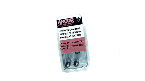 Ancor 522122 Light Bulbs - Festoon End Cap 12V 2-Pack
