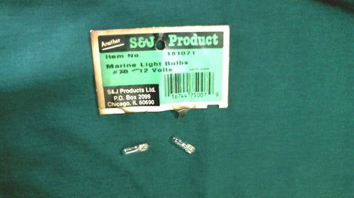 S&J Products 181071 # 70 Marine Light Bulbs 12V - Pkg of 2