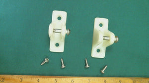 Pair of White Deck Hinges W/Screws