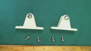 Pair of White Deck Hinges W/Screws