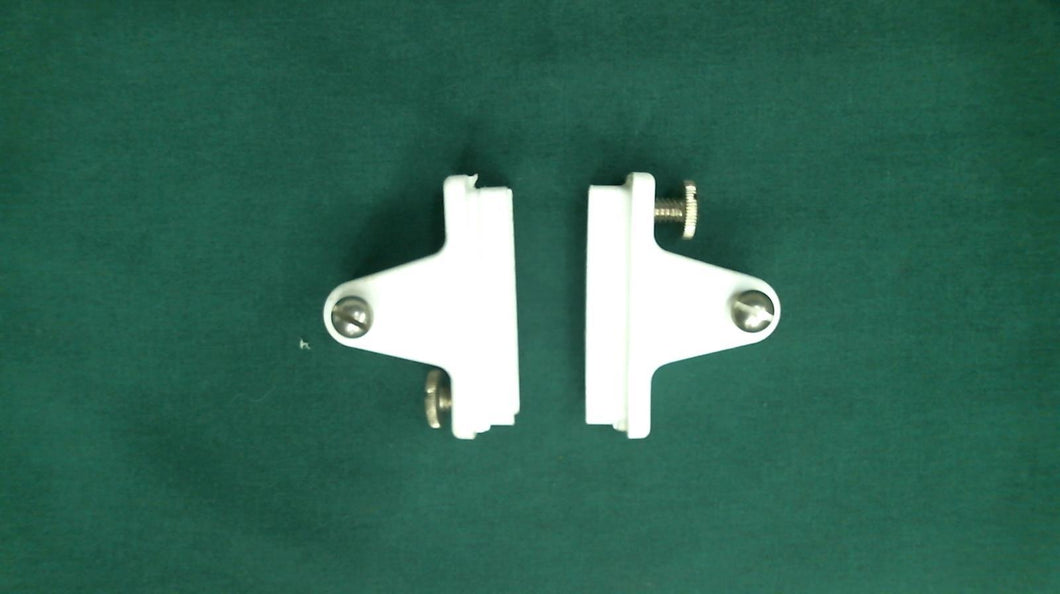 Pair of Slide Lock Deck Hinges - White Nylon Top Fittings