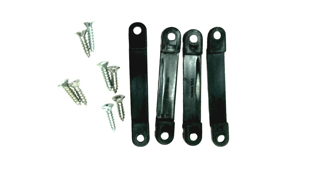 Set of 4 Black Footman Loops W/Screws - 2 3/4