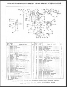 1959 Evinrude 3 HP 3030 3031 3032 Lightwin Ducktwin Parts Catalog/List