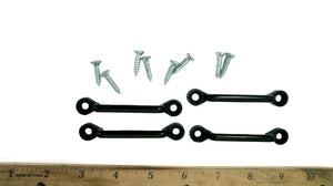 Set of 4 Black Footman Loops W/Screws L 3" ID 1 3/4"