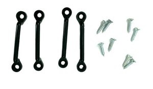 Set of 4 Black Footman Loops W/Screws L 3" ID 1 3/4"