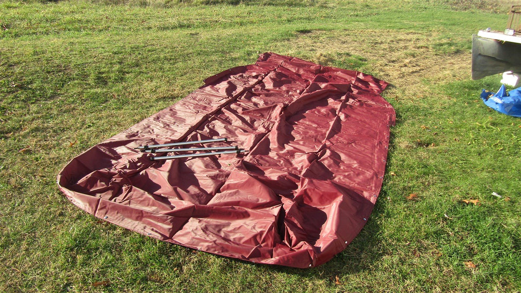 Maroon Fishing Boat Mooring Cover w/3 Poles 16' x 6' Eagle