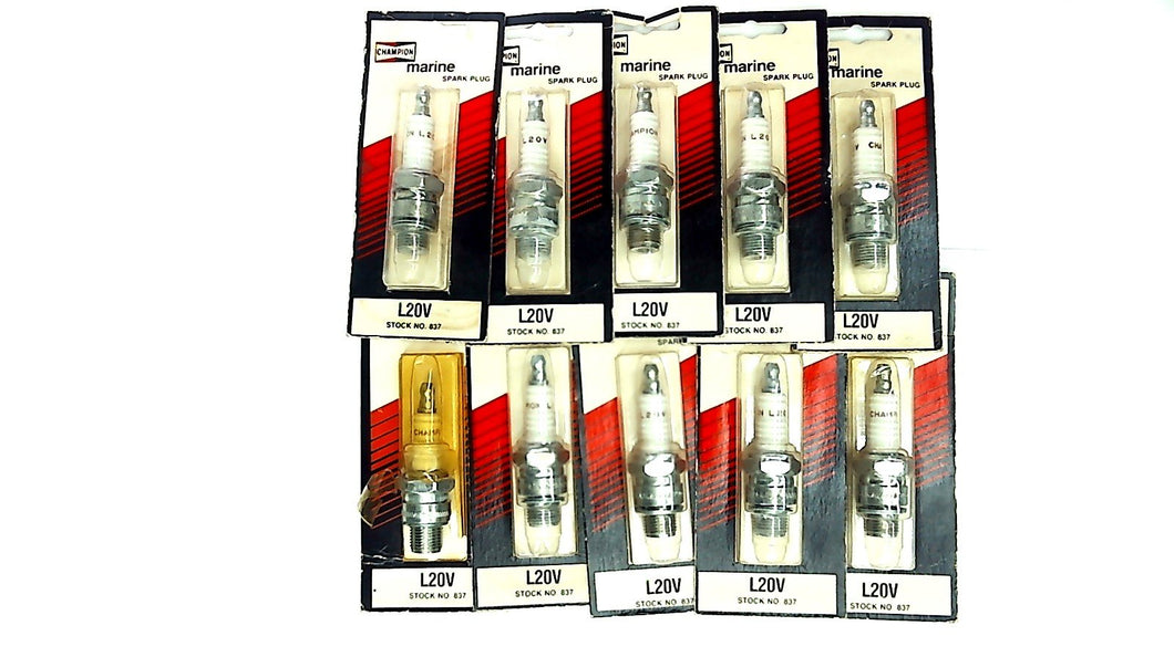 Lot of 10 Champion L20V Spark Plug 837 (GLM)