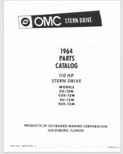 1964 OMC Stern Drive 110HP CU-12M CUE-12M SU-12 SUE-12M Parts Catalog