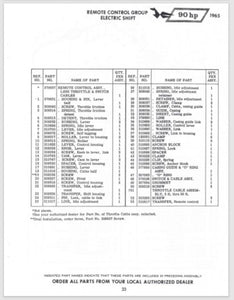 1965 Johnson Sea Horse 90HP V4M-11C V4ML-11C Electramatic Parts Catalog