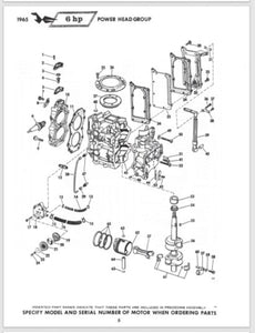 1965 Johnson Sea Horse 6HP CD-22M CDL-22M Parts Catalog