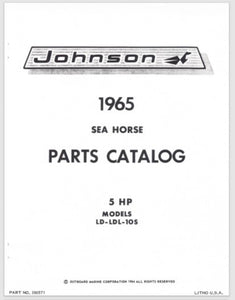 1965 Johnson Sea Horse 5HP LD-10S LDL-10S Parts Catalog