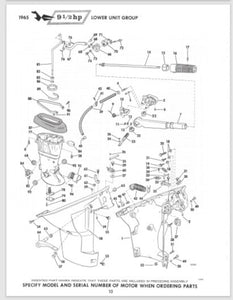 1965 Johnson Sea Horse 9-1/2 HP MQ-11C MQL-11C Parts Catalog