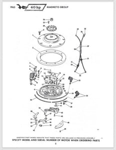 1965 Johnson Sea Horse 40HP RD-27A RDL-27A RD-27M RDL-27M Parts Catalog