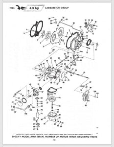 1965 Johnson Sea Horse 40HP RDS-27A RDS-27M RDSL-27A RDSL-27M Parts Catalog