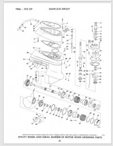 1966 Johnson 100 HP Sea Horse V4ML-12R V4ML-12M Electramatic Parts Catalog