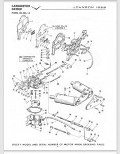 1959 Johnson 5-1/2 HP CD-16 CDL-16 Parts Catalog