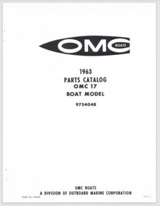 1963 OMC 17 Boat Model 975404R Parts Catalog