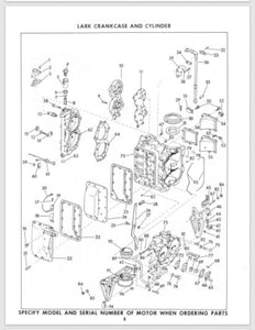 1962 Evinrude 40 HP Lark 35530L 35530M 35531L 35531M Parts Catalog