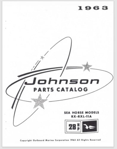1963 Johnson 28HP RX-11A RXL-11A Parts Catalog