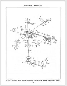 1962 Evinrude 28HP Speeditwin 28202C-R 28203C-R Parts Catalog