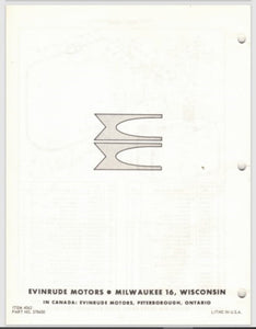 1963 Evinrude 75HP Speedifour 75352C-R 75353C-R Parts Catalog