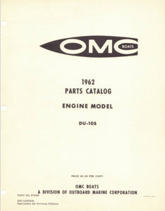 1962 OMC Model DU-10S Parts Catalog