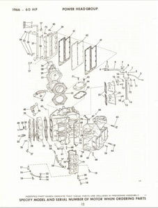 1966 Johnson 60 HP Models VX-12R VXL-12R VXH-12R VXHL-12R Parts Catalog