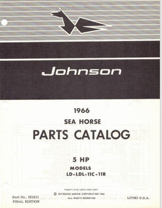 1966 Johnson 5 HP Models LD-11C LD-11R LDL-11C LDL-11R Parts Catalog - Used