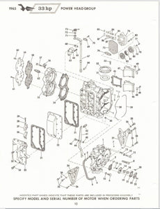1965 Johnson 33 HP Models RX-13B RX-13E RXL-13B RXL-13E Parts Catalog