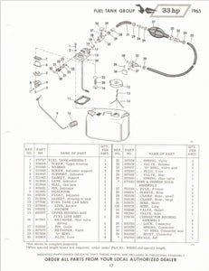 1965 Johnson 33 HP Models RX-13B RX-13E RXL-13B RXL-13E Parts Catalog