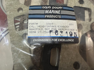 Aqua Power 1064 Cylinder Head/Intake/Exhaust Gasket Set (Mercruiser 27-75647A1)