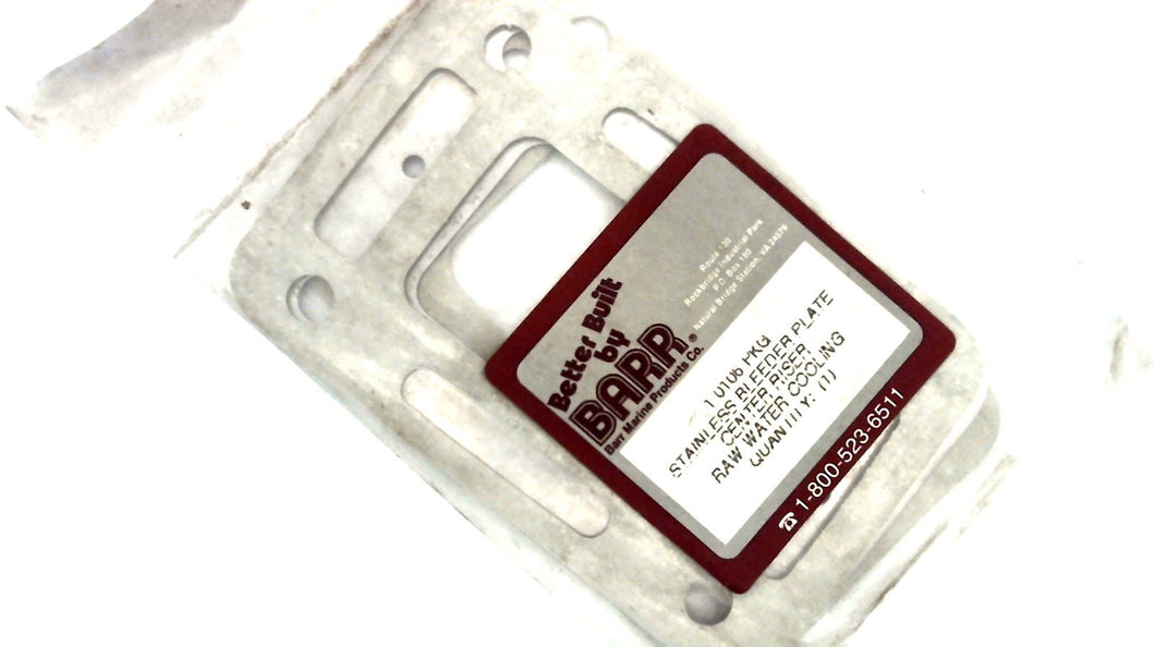 Barr 1-0106P Stainless Bleeder Plate - Center Riser - Raw Water Cooling